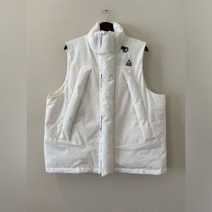 Gerry Unisex Vest Large White Fiber Down Polyester Zippered Pockets Full Zip